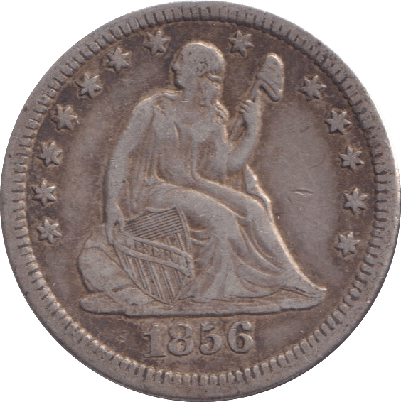 1856 SILVER USA QUARTER DOLLAR - SILVER WORLD COINS - Cambridgeshire Coins