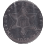 1856 SILVER USA THREE PENCE - SILVER WORLD COINS - Cambridgeshire Coins