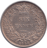 1856 SIXPENCE ( AUNC ) - SIXPENCE - Cambridgeshire Coins