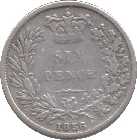 1856 SIXPENCE ( NF ) - SIXPENCE - Cambridgeshire Coins