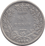 1856 SIXPENCE ( NF ) - SIXPENCE - Cambridgeshire Coins