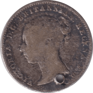 1856 THREEPENCE ( NF ) HOLED - THREEPENCE - Cambridgeshire Coins
