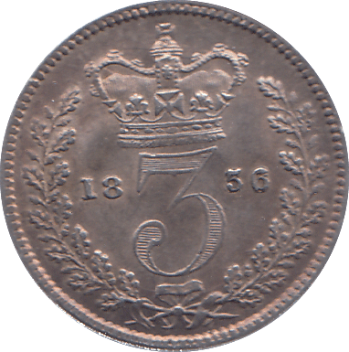 1856 THREEPENCE ( UNC ) - THREEPENCE - Cambridgeshire Coins