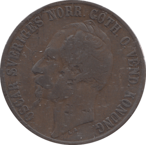 1857 5 ORE SWEDEN - WORLD COINS - Cambridgeshire Coins