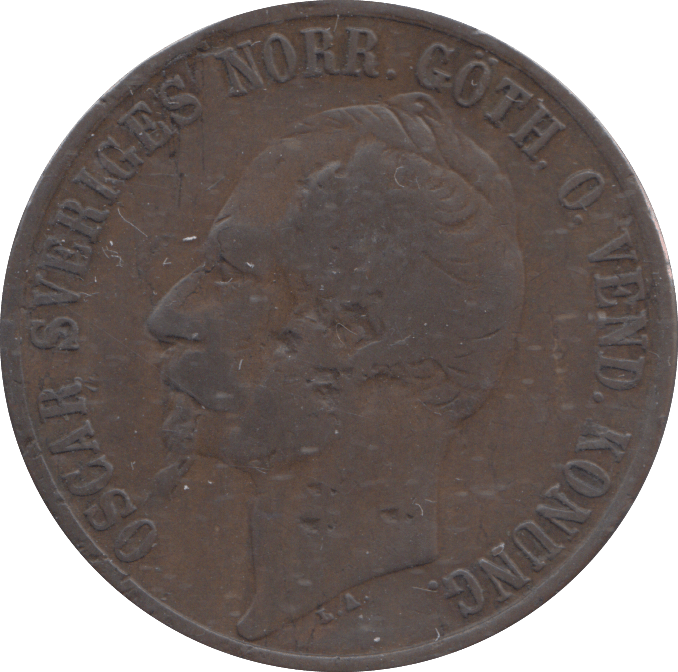 1857 5 ORE SWEDEN - WORLD COINS - Cambridgeshire Coins