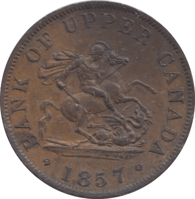 1857 CANADA HALFPENNY BANK TOKEN - HALFPENNY TOKEN - Cambridgeshire Coins