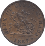 1857 CANADA HALFPENNY BANK TOKEN - HALFPENNY TOKEN - Cambridgeshire Coins