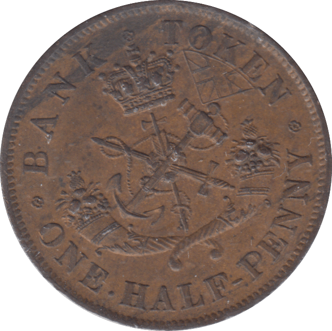 1857 CANADA HALFPENNY BANK TOKEN - HALFPENNY TOKEN - Cambridgeshire Coins