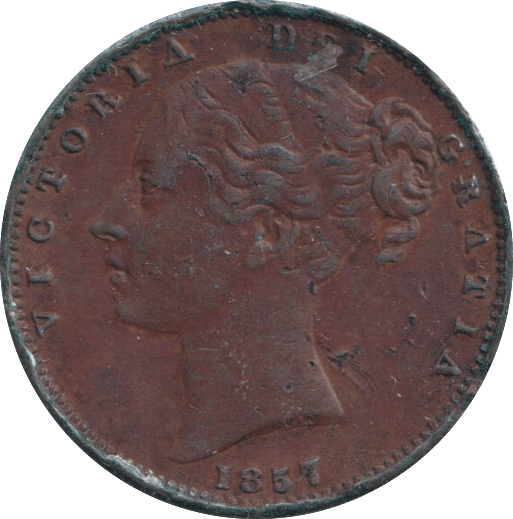1857 FARTHING ( GVF ) - FARTHING - Cambridgeshire Coins