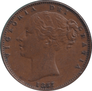 1857 FARTHING ( GVF ) - FARTHING - Cambridgeshire Coins