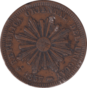 1857 FOURTY CENTESIMOS URUGUAY - WORLD COINS - Cambridgeshire Coins