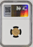 1857 GOLD $1 DOLLAR UNC DETAILS (NGC) CLEANED - NGC GOLD COINS - Cambridgeshire Coins