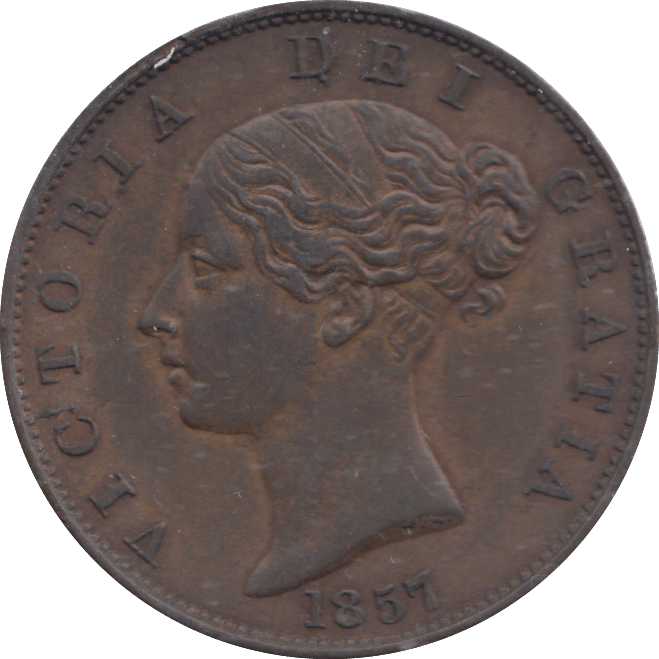 1857 HALFPENNY ( AUNC ) - HALFPENNY - Cambridgeshire Coins