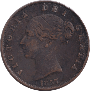 1857 HALFPENNY ( FINE ) - HALFPENNY - Cambridgeshire Coins