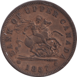 1857 PENNY TOKEN CANADA - WORLD COINS - Cambridgeshire Coins