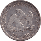 1857 SILVER HALF DOLLAR USA - SILVER WORLD COINS - Cambridgeshire Coins