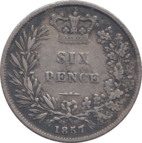 1857 SIXPENCE ( GF ) - SIXPENCE - Cambridgeshire Coins