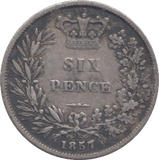 1857 SIXPENCE ( GF ) - SIXPENCE - Cambridgeshire Coins