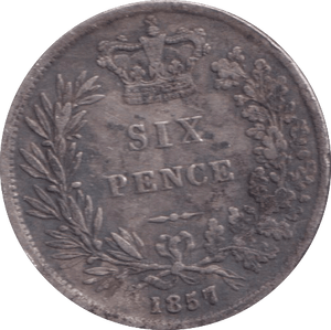 1857 SIXPENCE ( NF ) - SIXPENCE - Cambridgeshire Coins