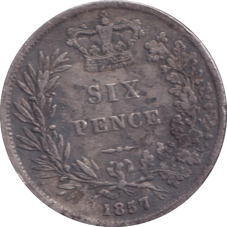 1857 SIXPENCE ( NF ) - SIXPENCE - Cambridgeshire Coins