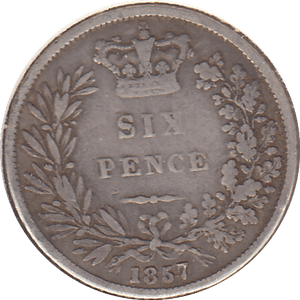 1857 SIXPENCE ( NF ) - SIXPENCE - Cambridgeshire Coins