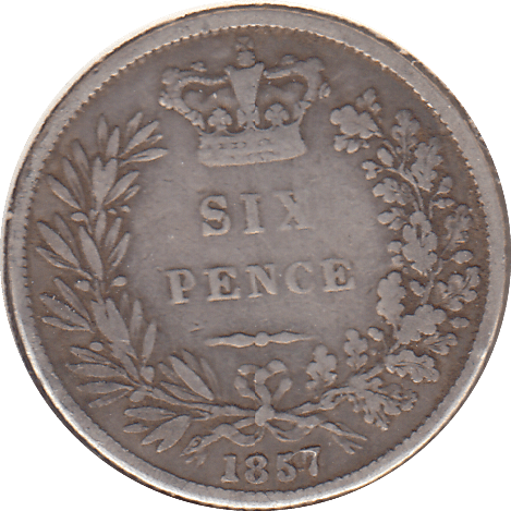 1857 SIXPENCE ( NF ) - SIXPENCE - Cambridgeshire Coins