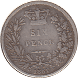 1857 SIXPENCE ( NF ) - SIXPENCE - Cambridgeshire Coins