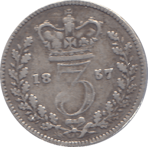1857 THREEPENCE ( FINE ) - THREEPENCE - Cambridgeshire Coins