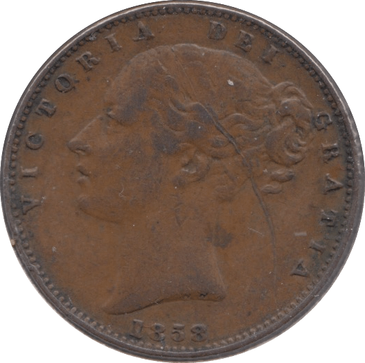 1858 FARTHING ( FINE ) - Farthing - Cambridgeshire Coins