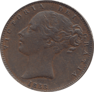 1858 FARTHING ( GVF ) - FARTHING - Cambridgeshire Coins