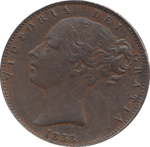 1858 FARTHING ( GVF ) - FARTHING - Cambridgeshire Coins