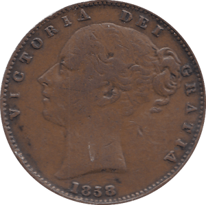 1858 FARTHING ( GVF ) - FARTHING - Cambridgeshire Coins