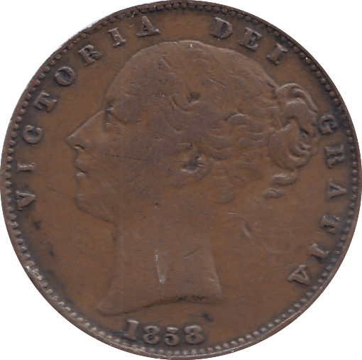 1858 FARTHING ( GVF ) - FARTHING - Cambridgeshire Coins
