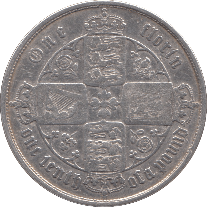 1858 FLORIN ( FINE ) - FLORIN - Cambridgeshire Coins