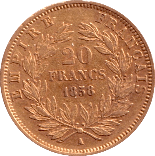 1858 GOLD 20 FRANCS FRANCE ( A ) - GOLD WORLD COINS - Cambridgeshire Coins
