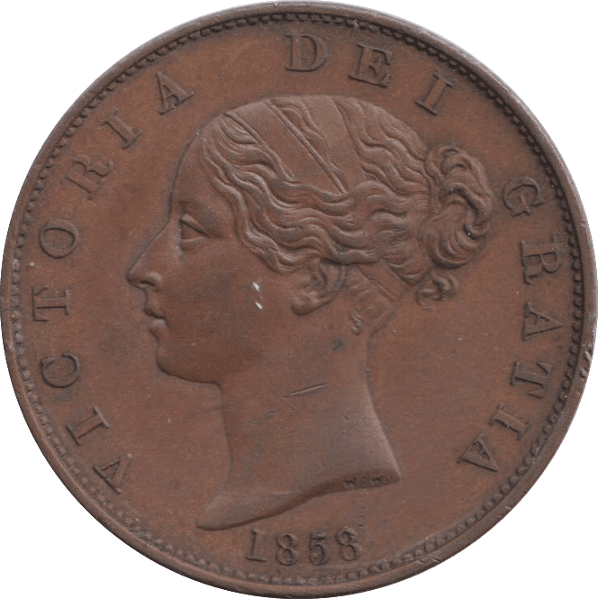1858 HALFPENNY ( AUNC ) - HALFPENNY - Cambridgeshire Coins