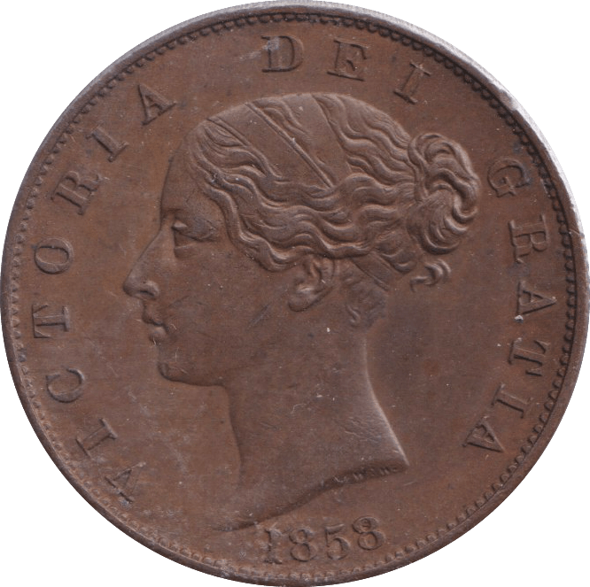 1858 HALFPENNY ( AUNC ) - HALFPENNY - Cambridgeshire Coins