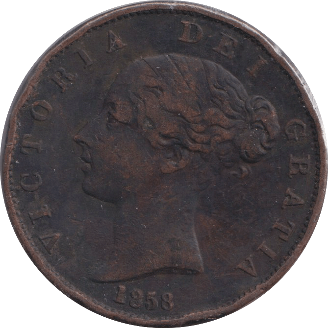 1858 HALFPENNY ( FINE ) - WORLD COINS - Cambridgeshire Coins