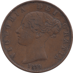 1858 HALFPENNY ( VF ) - Halfpenny - Cambridgeshire Coins