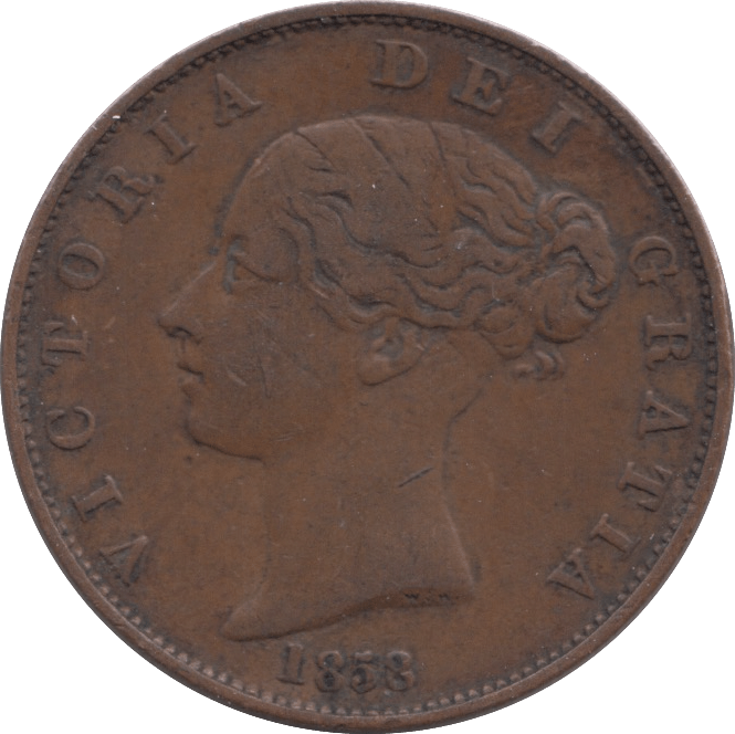 1858 HALFPENNY ( VF ) - Halfpenny - Cambridgeshire Coins
