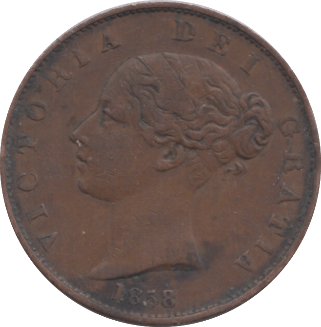 1858 HALFPENNY ( VF ) - HALFPENNY - Cambridgeshire Coins