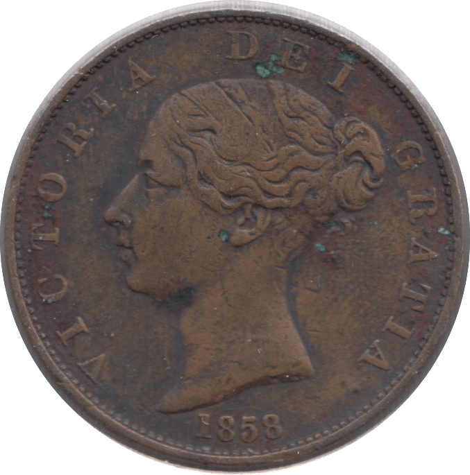 1858 HALFPENNY ( VF ) - Halfpenny - Cambridgeshire Coins
