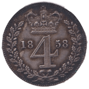 1858 MAUNDY FOURPENCE ( UNC ) - MAUNDY FOURPENCE - Cambridgeshire Coins