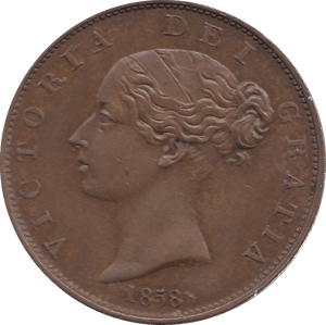 1858 PENNY ( AUNC ) - PENNY - Cambridgeshire Coins