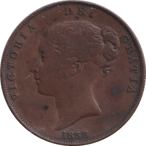 1858 PENNY ( AUNC ) - PENNY - Cambridgeshire Coins