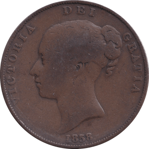 1858 PENNY ( FINE ) - PENNY - Cambridgeshire Coins