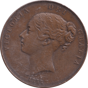 1858 PENNY ( GVF ) - PENNY - Cambridgeshire Coins