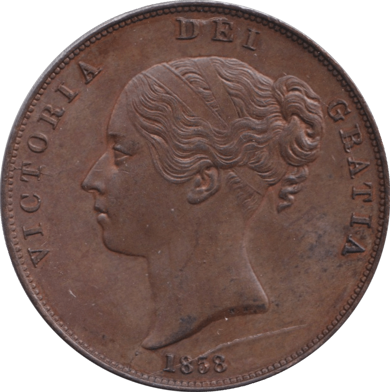 1858 PENNY ( UNC ) - PENNY - Cambridgeshire Coins