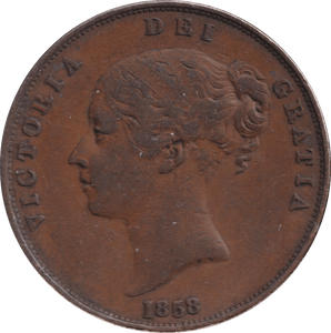 1858 PENNY ( VF ) - PENNY - Cambridgeshire Coins