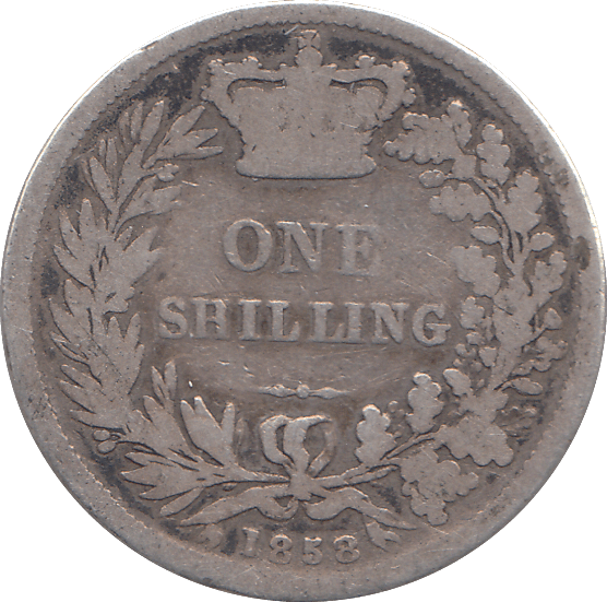 1858 SHILLING ( F ) - SHILLING - Cambridgeshire Coins